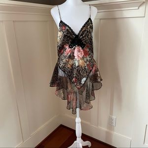 Vintage Circa 2000 Floral Chemise Nightgown Medium